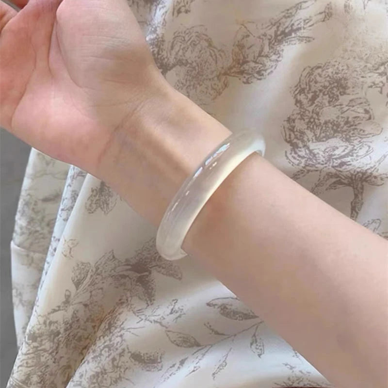 The Light Bangle – Handcrafted White Jade Bracelet Inspired by Legend
